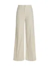 Nude High-waisted Stretch Cotton Wide Leg Jeans In White
