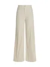 Nude High-waisted Stretch Cotton Wide Leg Jeans In White