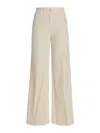 Nude High-waisted Stretch Cotton Wide Leg Jeans In White
