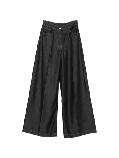 Nude Wide-leg Jeans In Black