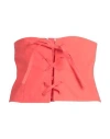 Nude Woman Belt Coral Size 4 Cotton In Red