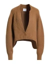 Nude Woman Cardigan Sand Size 6 Virgin Wool In Brown