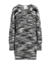 Nude Woman Mini Dress Black Size 6 Wool, Mohair Wool, Polyamide, Elastane In Black