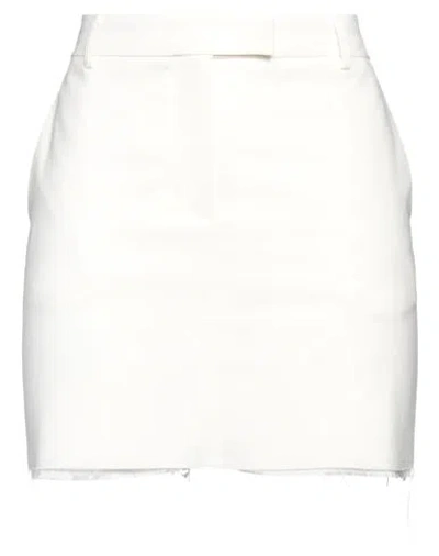 Nude Woman Mini Skirt Ivory Size 6 Polyester, Wool, Elastane In White