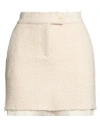 Nude Woman Mini Skirt Ivory Size 8 Wool, Polyamide In Neutral