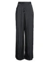 Nude Satin Pants In Black