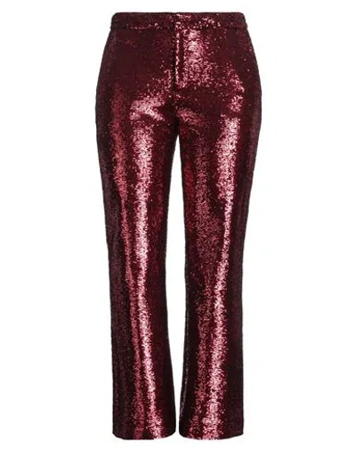 Nude Woman Pants Burgundy Size 8 Polyester In Red