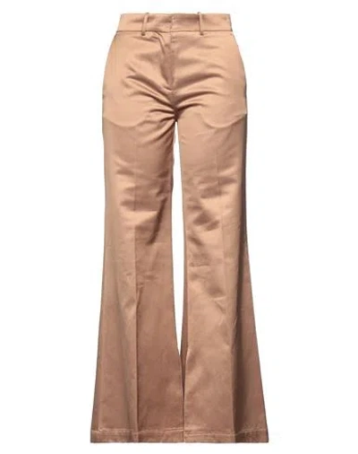 Nude Woman Pants Camel Size 4 Cotton, Viscose In Beige