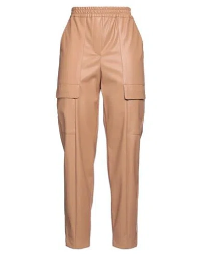 Nude Woman Pants Camel Size 6 Polyurethane, Polyester In Beige