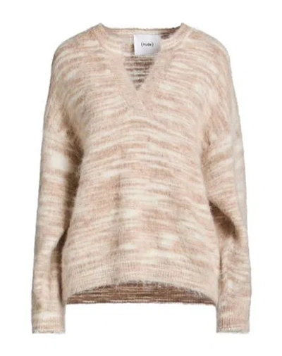 Nude Woman Sweater Beige Size 2 Wool, Mohair Wool, Polyamide, Elastane