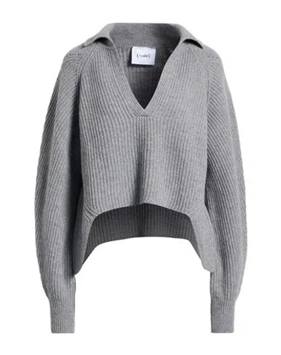 Nude Woman Sweater Grey Size 4 Virgin Wool In Gray