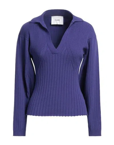 Nude Woman Sweater Purple Size 6 Wool, Acrylic, Polyester