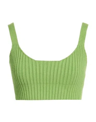 Nude Woman Top Green Size 2 Cotton, Elastane