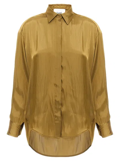 Nude Women's Satin Shirt In Gold