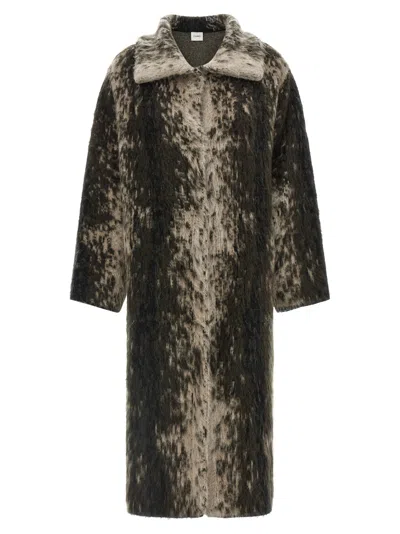 Nude Wool And Alpaca Coat In Multi