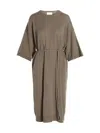 Nude Beige Knit Long Dress In Brown