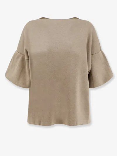 Nude Wool Blend Boat Neck Sweater In Beige
