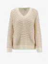 Nude Wool Blend Sweater With Sequins In Neutral