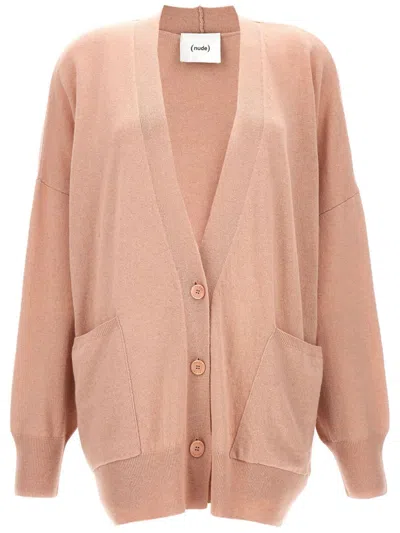 Nude Wool Cardigan In Pink