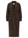 Nude Dressing Gown Style Brown Wool Coat In Brown