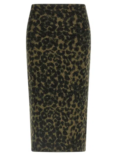 Nude Wool Skirt In Green
