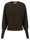 Nude Wool Sweater With Bat Sleeves In Black