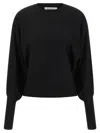 Nude Wool Sweater With Bat Sleeves In Black
