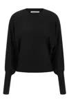 Nude Wool Sweater With Bat Sleeves In Black