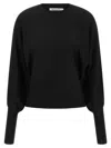 Nude Wool Sweater With Bat Sleeves In Black