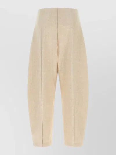 Nude Wool-blend High-rise Cropped Balloon Trousers In Neutral