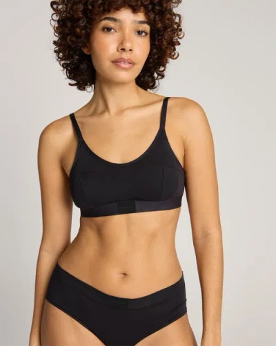 Nudea Cotton Modal Contour Scoop Bralette In Black