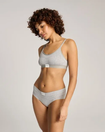 Nudea Cotton Modal Contour Scoop Bralette In Gray