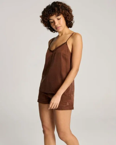 Nudea Eco-luxe Strappy Cami Top In Brown