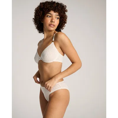 Nudea Honeycomb Semi-demi Balconette Bra In White