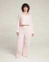 Nudea The Cropped Shirt In Pink Stripe