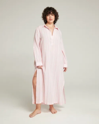 Nudea The Maxi Shirt In Pink Stripe