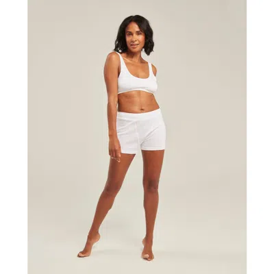 Nudea The Organic Cotton Boyfriend Boxer In Cotton White