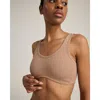 Nudea The Organic Cotton Dip Front Bralette In Brown