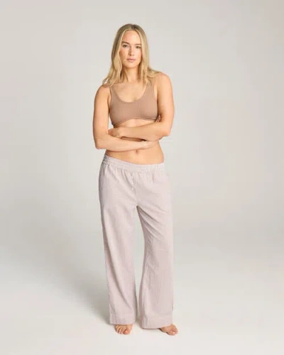Nudea The Seersucker Button Long Pant In Brown