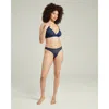 Nudea The Sheer Deco Barely There Thong In Navy