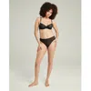 Nudea The Sheer Deco High Leg Brief In Black