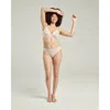 Nudea The Sheer Deco High Leg Brief In Blush Pink