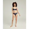 Nudea The Sheer Deco High Leg Brief In Navy