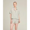 Nudea The Short Sleeve Shirt In Sage Stripe