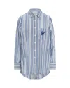Nudea Women's Blue The Midi Shirt - French Navy Stripe In Blue