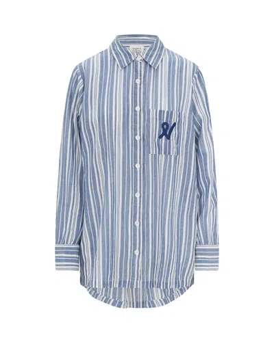 Nudea Women's Blue The Midi Shirt - French Navy Stripe