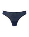 Nudea Women's Blue The Sheer Deco Barely There Thong - Navy In Blue
