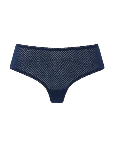 Nudea Women's Blue The Sheer Deco Hipster Brief - Navy