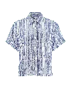 Nudea Women's Blue / White The Short Sleeve Shirt - French Navy Stripe In Blue/white