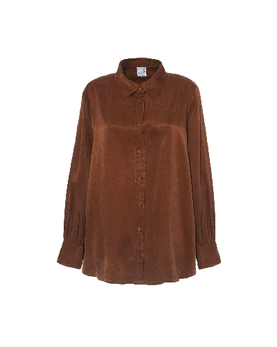 Nudea Eco-luxe Midi Shirt In Brown